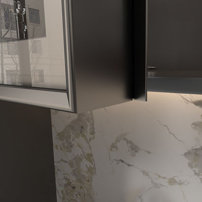 品質  2.4m Matte Black Aluminum Furniture Profile For Wardrobe Cabinet Door Glass 工場